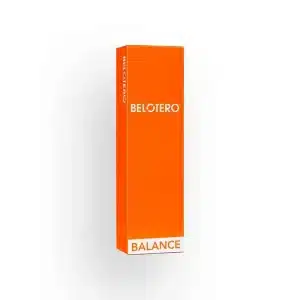 An orange rectangular box with the brand name BELOTERO in white font. The word "BALANCE" is written on the bottom part of the box in orange font, set against a white background. The box stands upright on a white surface.
