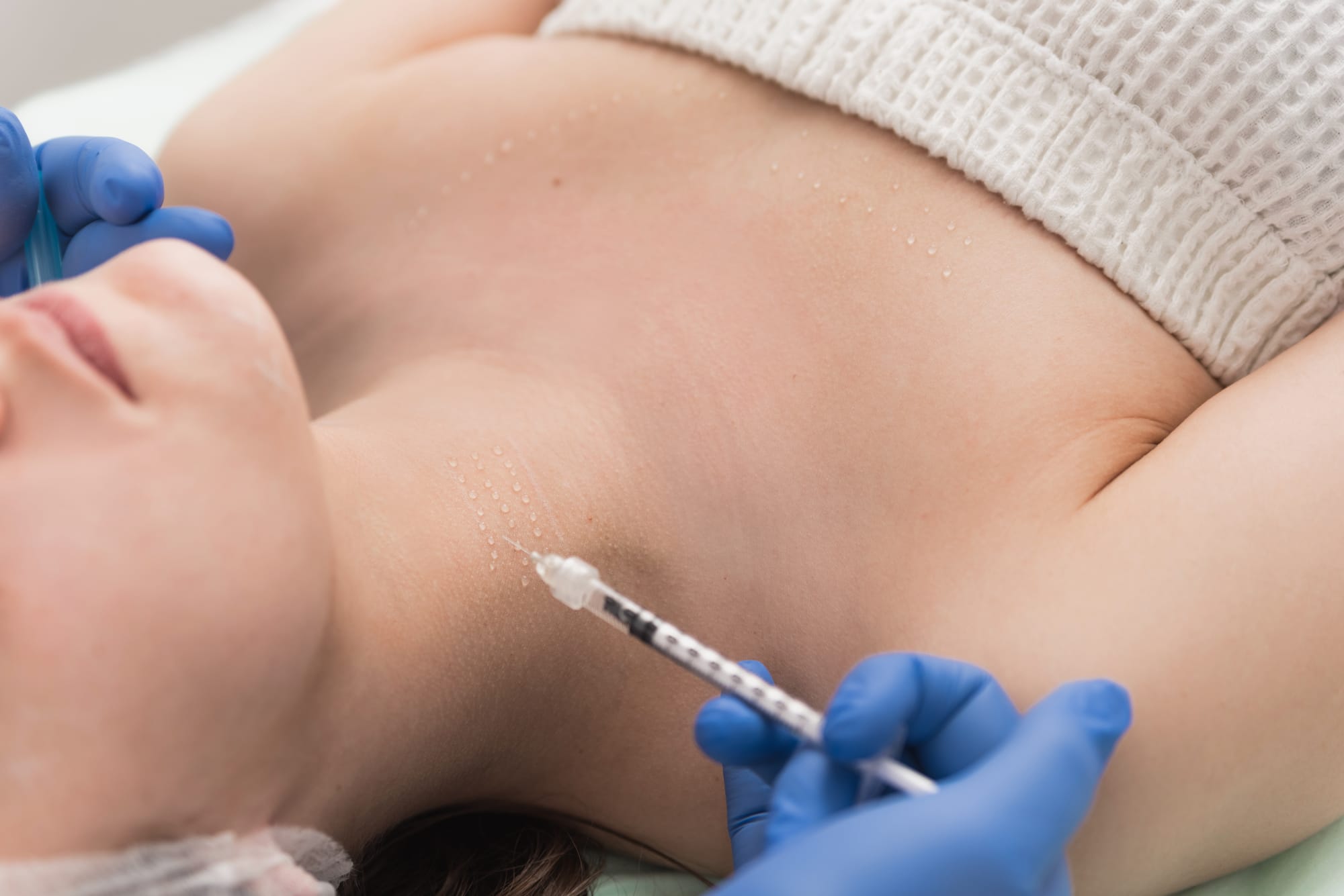 woman getting a skin booster injection