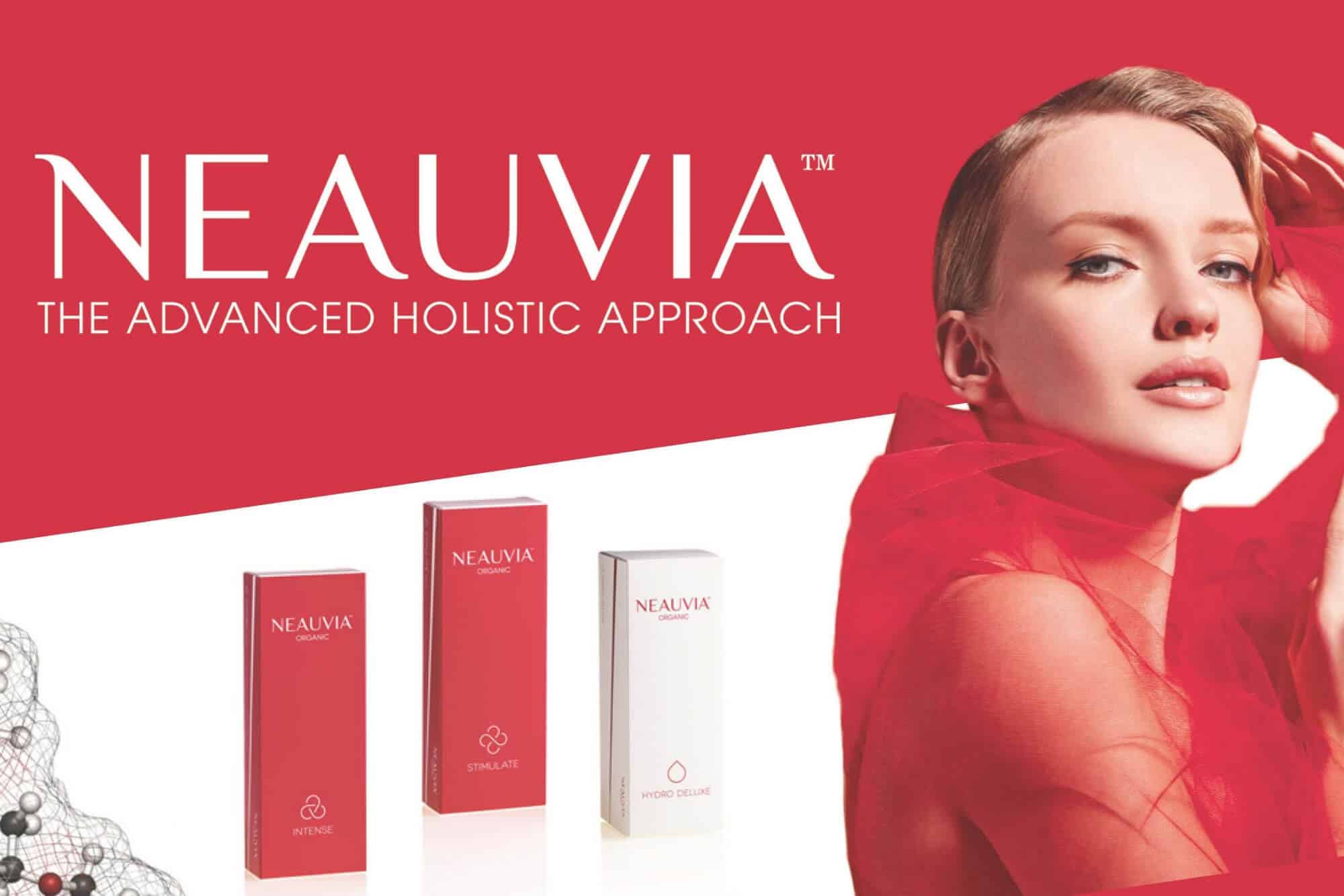 neauvia promotional poster with words advanced holistic approach