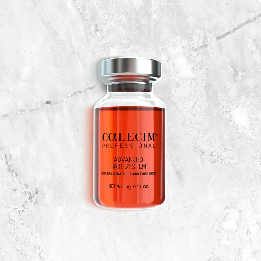 Calecim Hair Serum The Calecim Hair Serum addresses hair thinning or loss in a six-week hair restoration program.