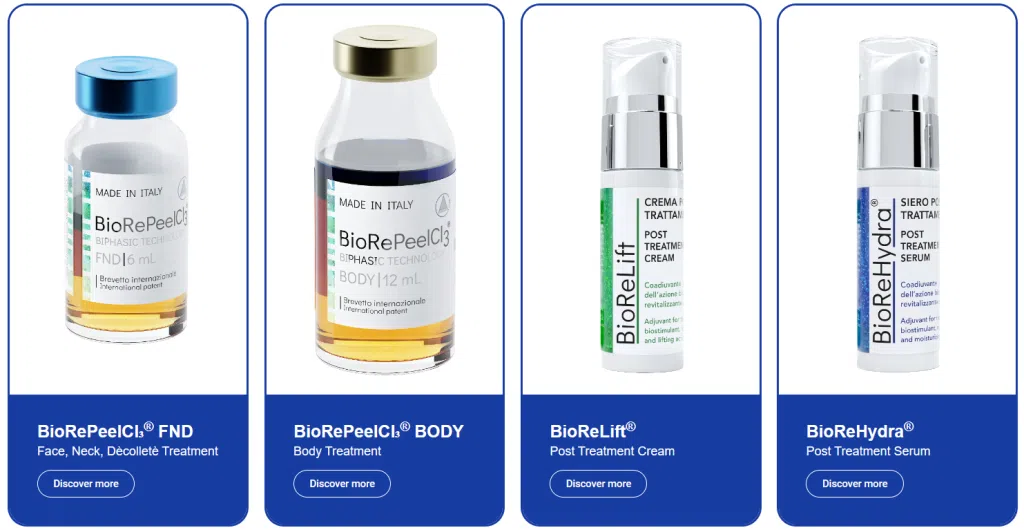 The BioReTherapy Line of CMed Aesthetics focuses on chemical peel treatments.