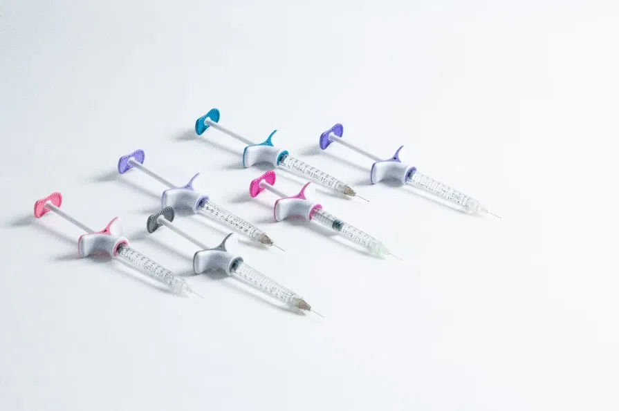 The six Juvederm hyaluronic acid dermal fillers.