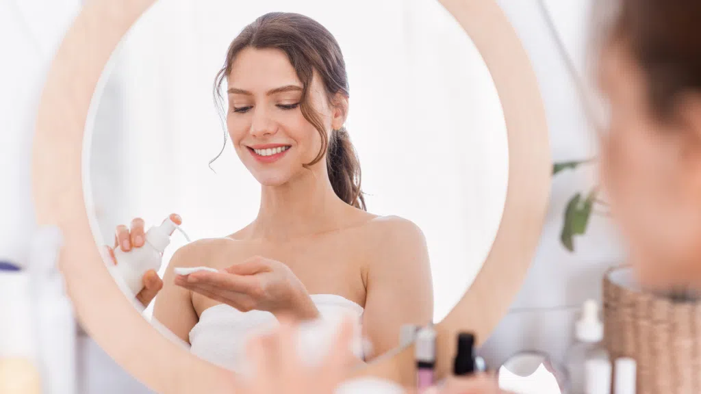 A patient following a proper Juvederm post-care routine.