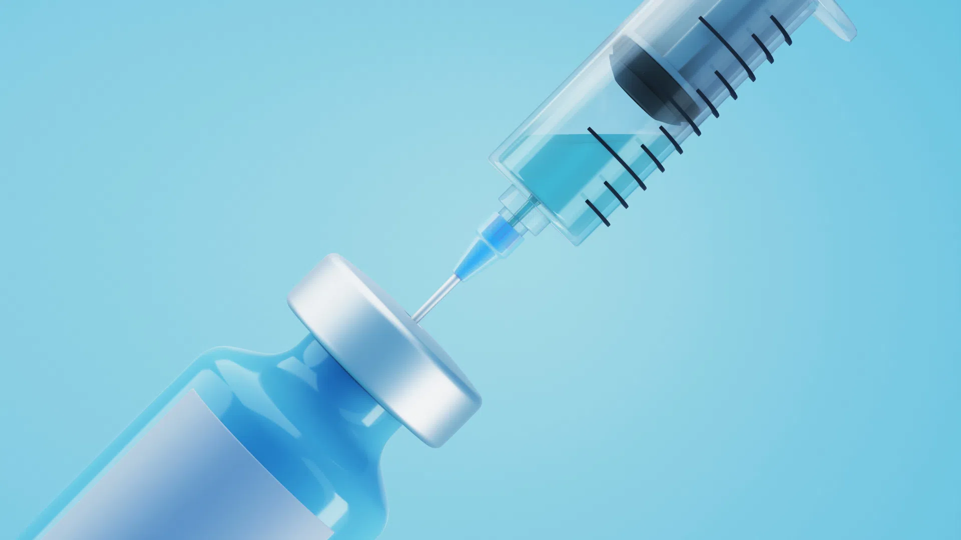 Filling the contents of the syringe from the vial.