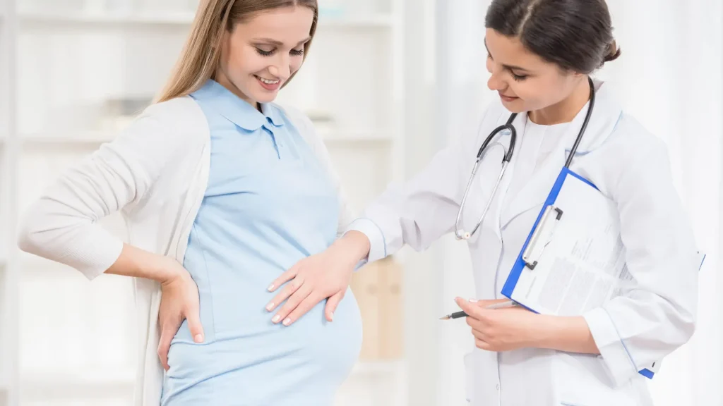 A pregnant individual undergoing a check-up for their baby.