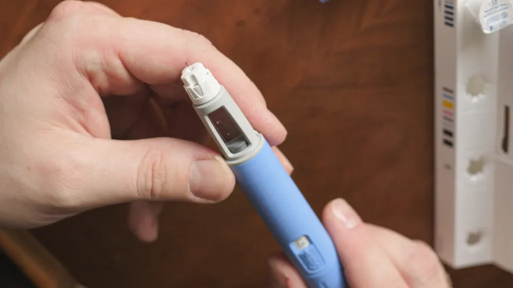 An injectable pen used for weight loss or type 2 diabetes.
