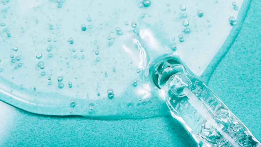 A close-up shot of hyaluronic acid gel.