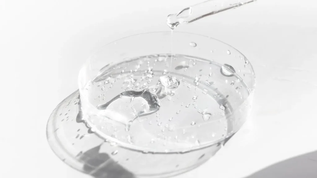 A close-up shot of hyaluronic acid.