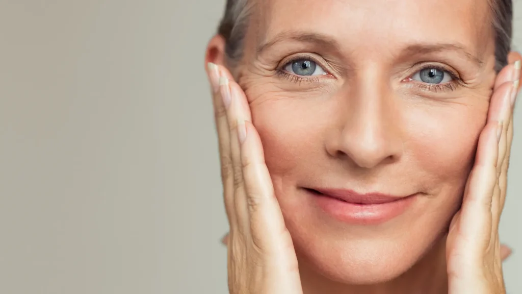 An individual showcasing their smoother and firmer skin appearance.
