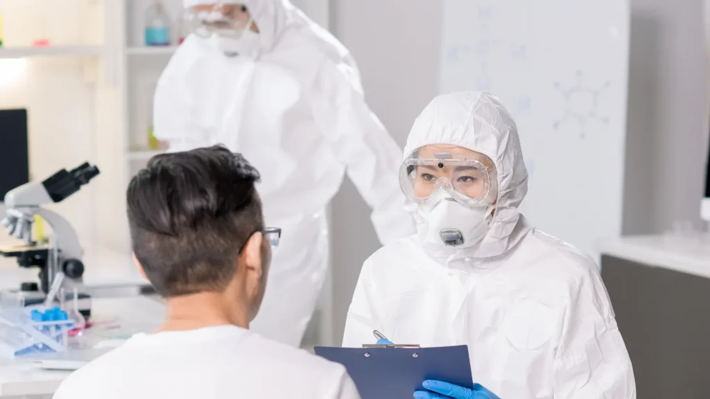 Medical experts conducting clinical trials to test the safety and efficacy of the medication.
