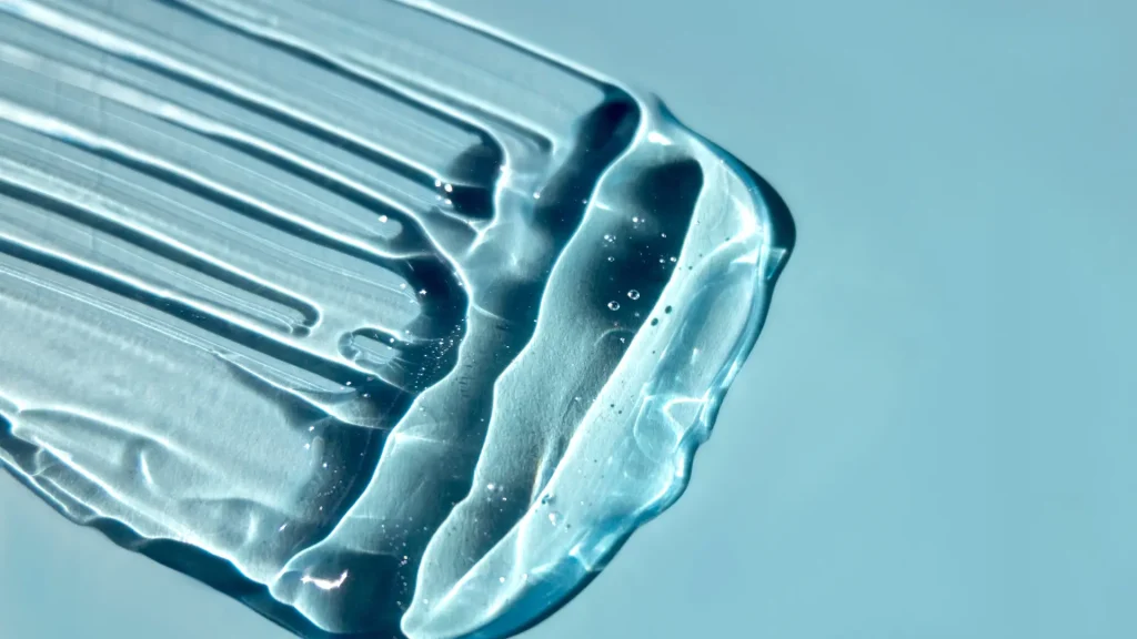 A close-up shot of hyaluronic acid gel.