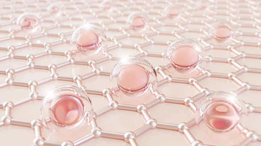 A graphic illustration of collagen in the skin.