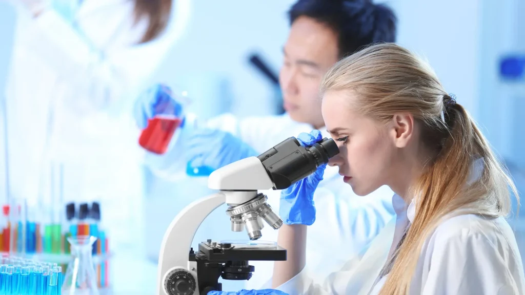 Medical experts working in a laboratory.