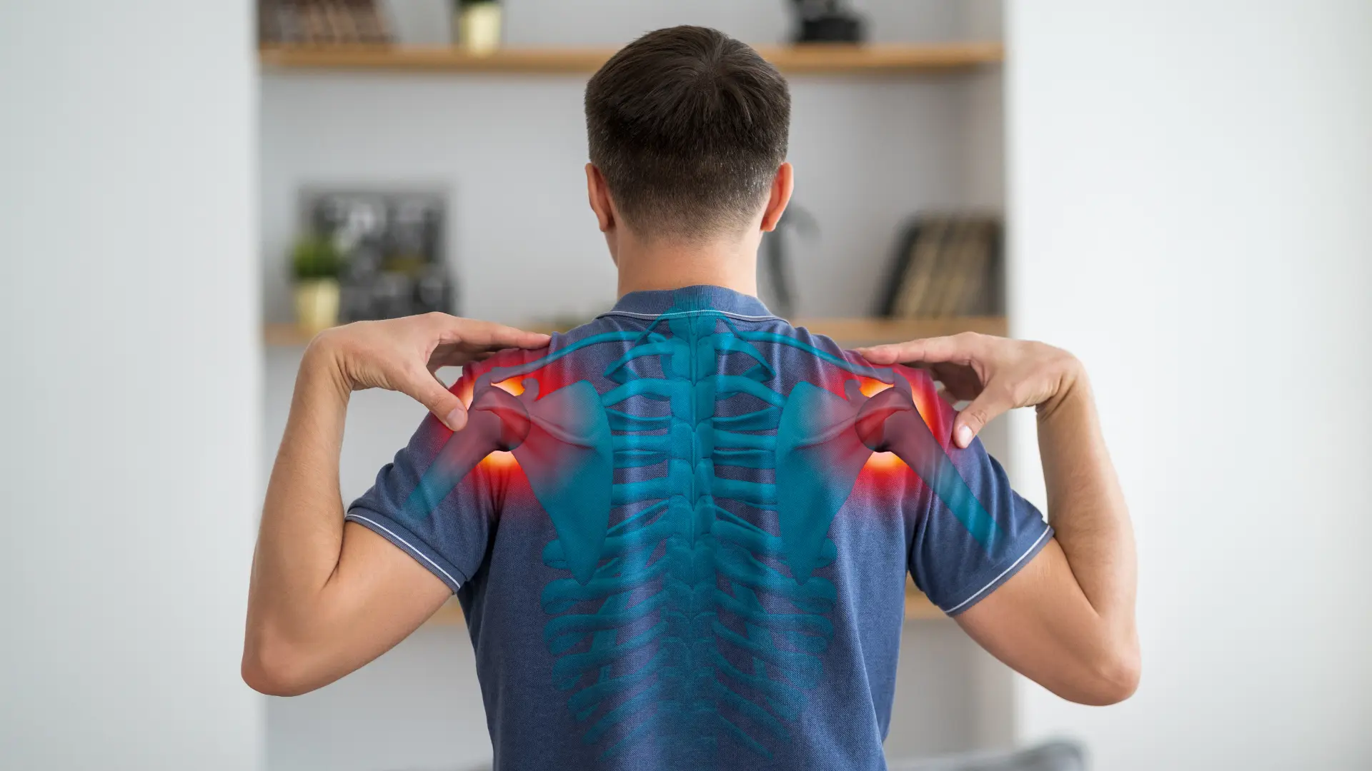 An individual suffering from shoulder pain.