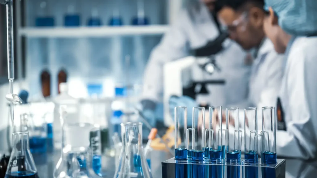 Medical experts working in laboratory.