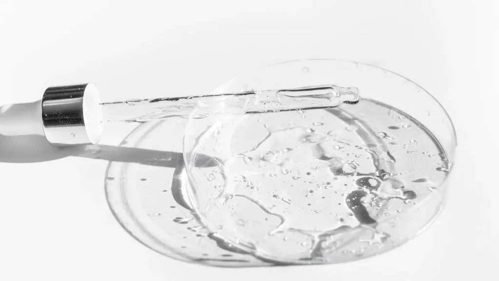 A close-up shot of hyaluronic acid.