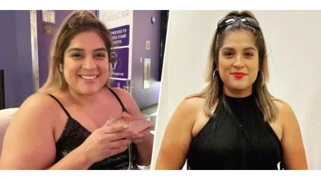 A patient's before and after photo of their Wegovy injection treatment for weight loss.