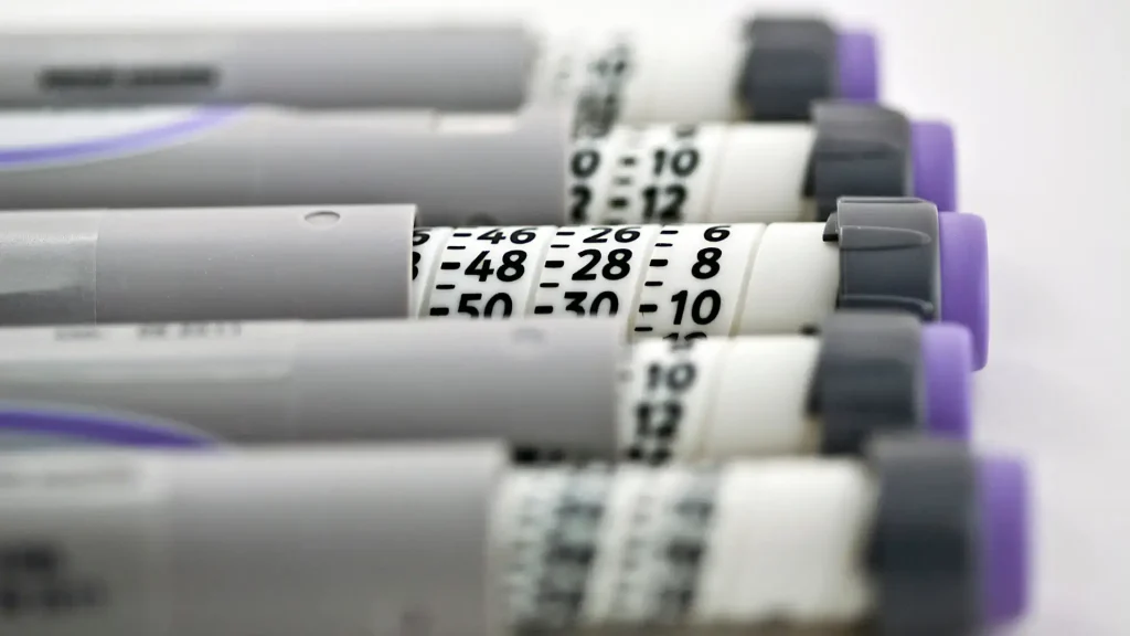 A close-up shot of injectable pens.