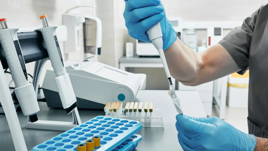 A medical expert working in a clinical laboratory.