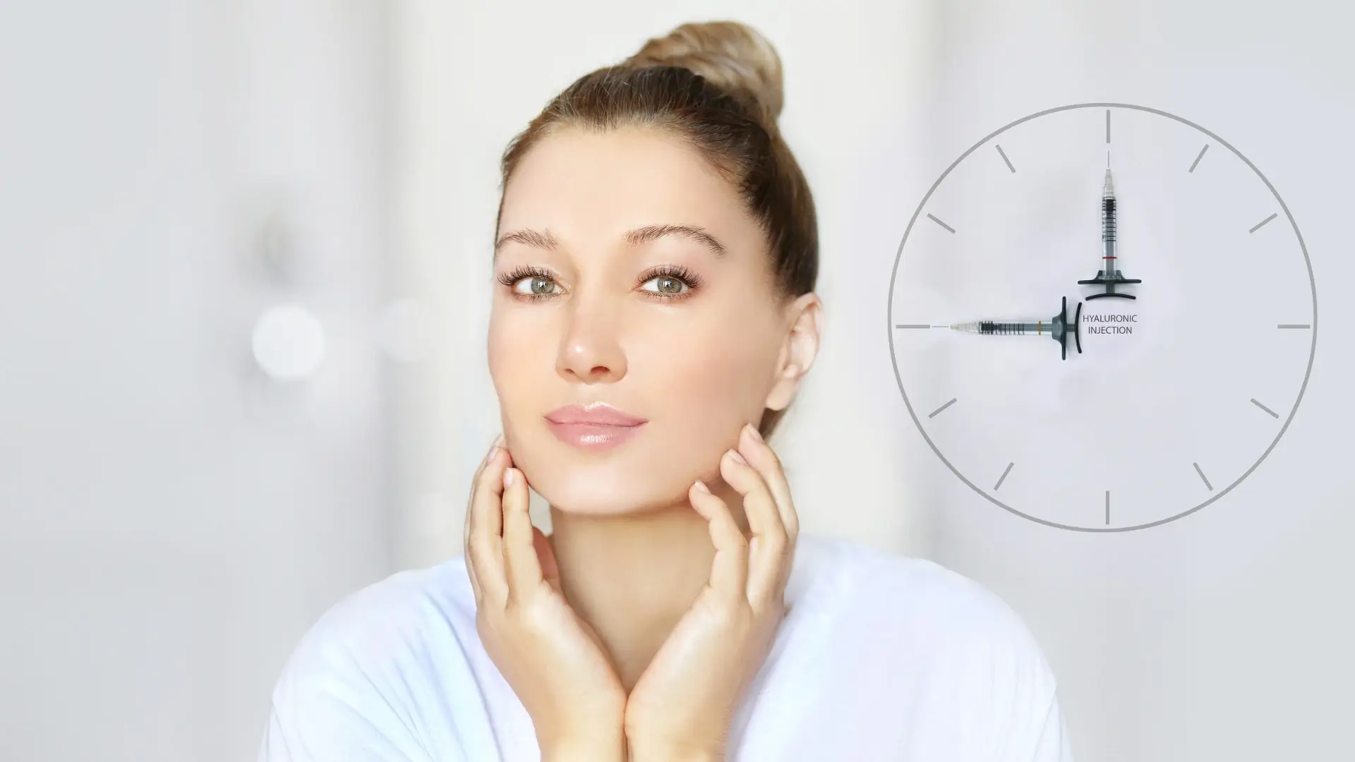 A woman who received hyaluronic acid injection for her face.
