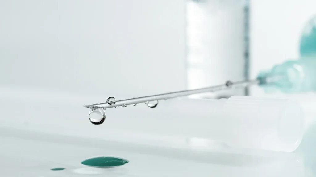 A close-up shot of an injection formulation.