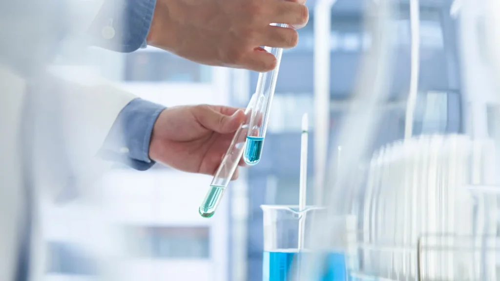 A medical expert working in a laboratory.