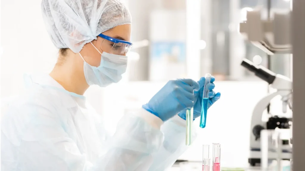 A medical expert working on various formulations.
