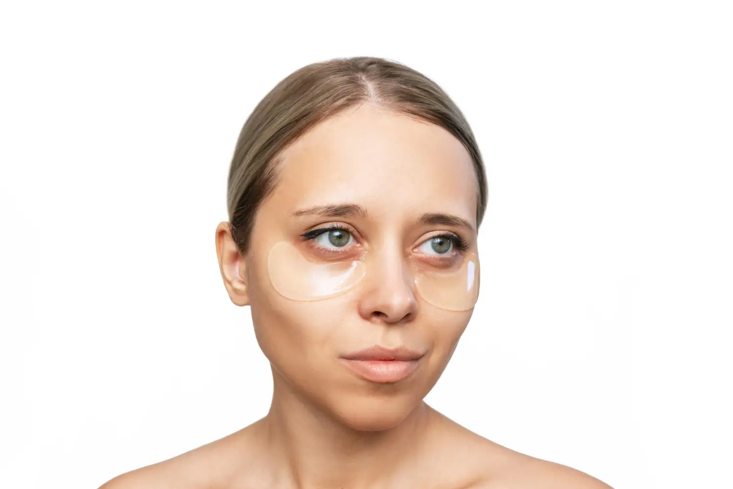 An individual suffering from dark circles under the eyes.