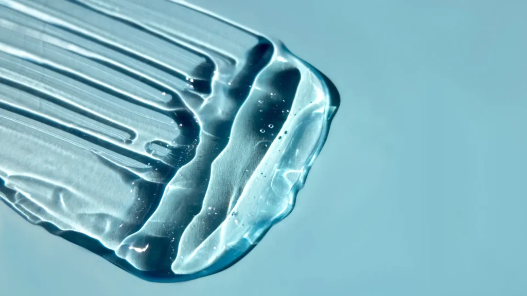 A close-up shot of hyaluronic acid gel.