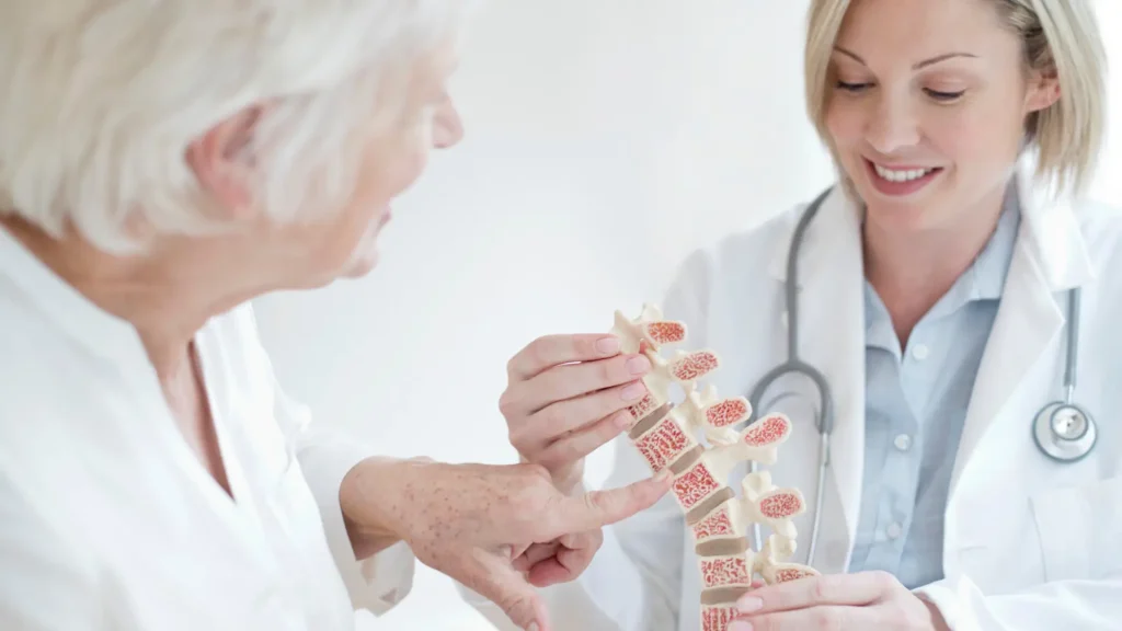 A doctor and patient consultation.