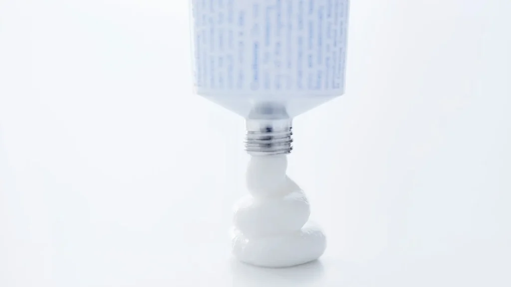 A topical cream from a medicine tube.