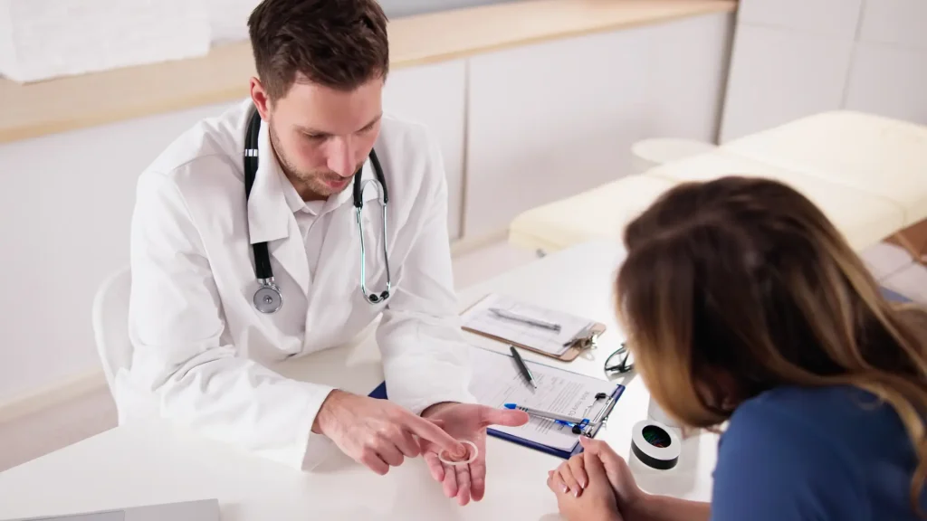 A gynecologist educating a patient for other contraceptive methods.