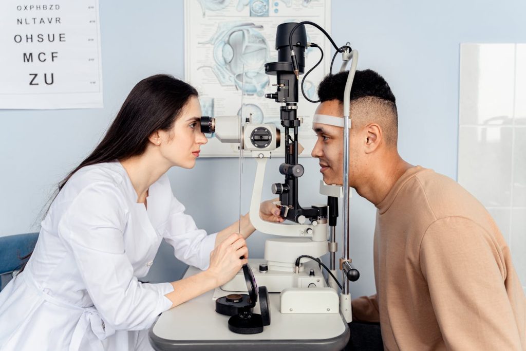 eye examination doctor patient