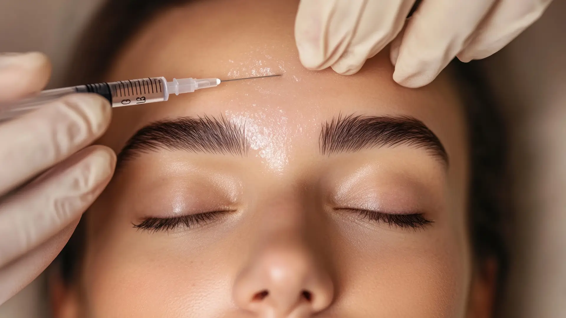 An individual undergoing a facial rejuvenation injection procedure.