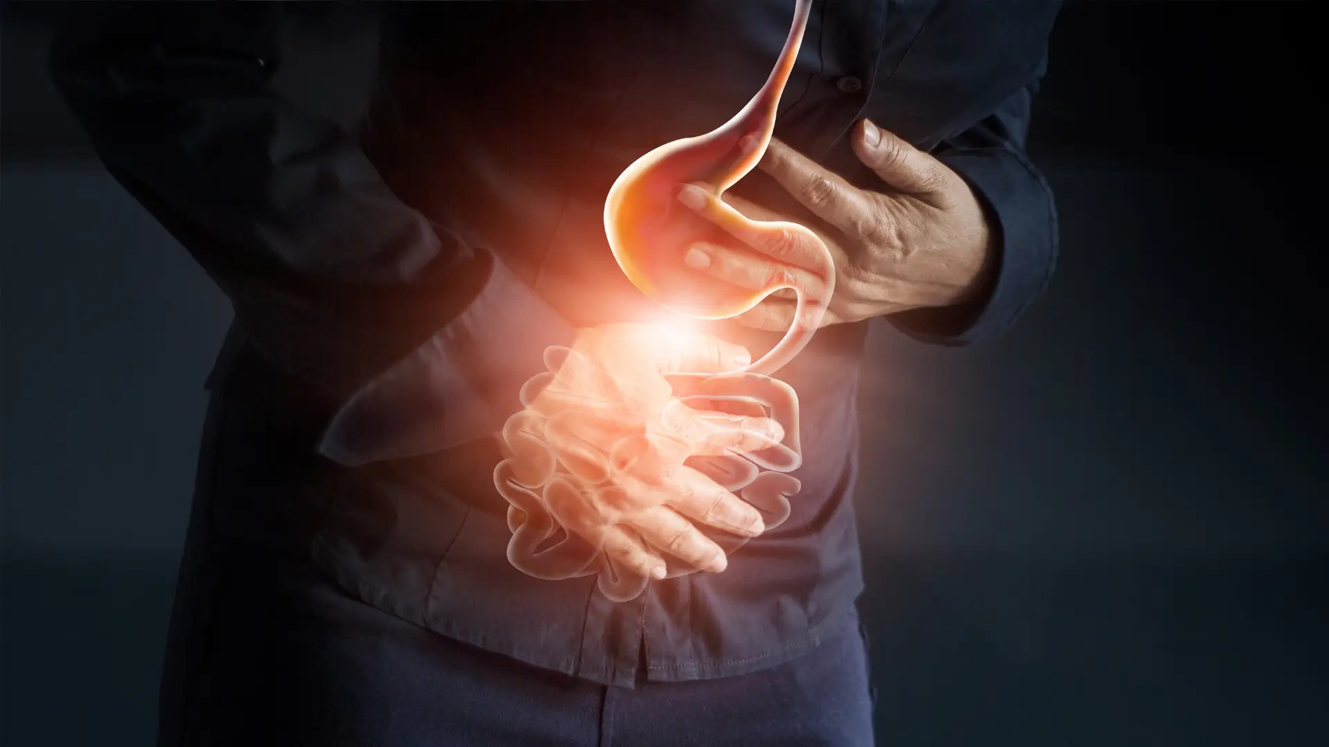 An individual dealing with gastrointestinal concerns, which may be side effects of Ozempic injections.